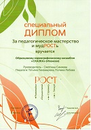 "НОВЫЙ РОСТ", Специальный диплом "За педагогическое мастерство и мудРОСТь, г. Суздаль